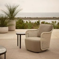 Handgewebtes Seil-Outdoor-Sofa-Set, Nordische Terrassenmöbel, Wasserfestes UV-Beständiges Sofa für Villa-Innenhof