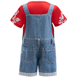 Película <span class=keywords><strong>de</strong></span> dibujos animados <span class=keywords><strong>Lilo</strong></span> & <span class=keywords><strong>Stitch</strong></span> Cosplay disfraz niñas <span class=keywords><strong>Stitch</strong></span> camiseta vaquero Correa Jeans pantalones conjunto cumpleaños Halloween fiesta disfraz - Product Image 2