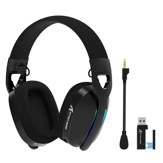 ATTACK SHARK L90 Tri-Mode Foldable RGB Dynamic 7.1 Stereo Sound Ultra-Light Gaming Headset for for PC/PS4/PS5/Switch/Xbox