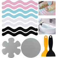 Ruban antidérapant PEVA de différentes formes, autocollants de baignoire de dessin animé, bandes de sol de salle de bain imperméables antidérapantes pour la douche de bébé, salle de bain