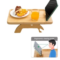 Accoudoir en bambou Clip Plateau Table Salon Organisateur pour Boissons Télécommande Snacks-Canapé Canapé Organisateur