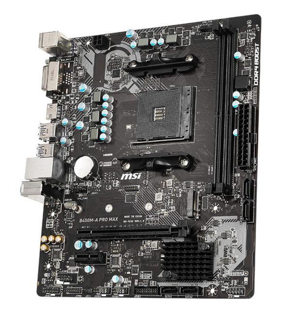 Good Quality B450M Pro Max ATX Desktop Computer Motherboard 5500 5600G 5700G CPU Integrated Graphics DDR4 64GB SATA Hard for
