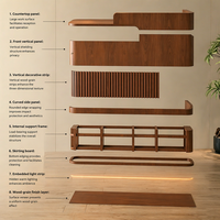 Meubles commerciaux sur mesure, comptoir de caisse en bois, table de réception moderne et simple pour salon de beauté et bureau d'entreprise