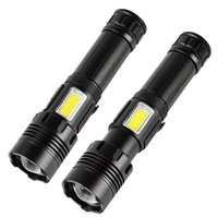 Fabricant professionnel torche lumière forte zoom télescopique Led COB puissante XHP50 lampe de poche rechargeable