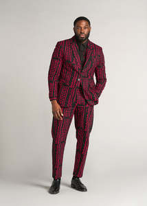 Chaqueta ligera con estampado africano Hami para hombre, chaqueta informal americana Tribal negra magenta para hombre, abrigo personalizado al por mayor - Product Image 3