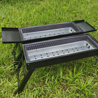 Barbecue argentin en acier robuste, barbecue au charbon de bois pour l'extérieur, charbroiler, gril Hibachi, petit barbecue pliable