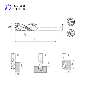 DIN844 4 flauti M2Al M35 M42 fresa per filettatura in metallo duro solido fresa per sgrossatura a denti fini per acciaio metallico - Product Image 6