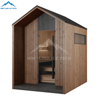 Cabine de sauna extérieure de luxe pour 4 à 6 personnes - Thermo Pine CLT, éclairage ambiant LED, salle de sauna pour la maison, le jardin et le spa en plein air