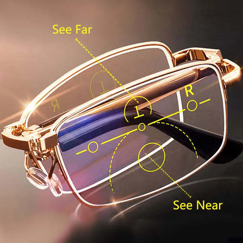 Hot Sales Wire Glass Simple Presbyopia Glasses Men And Women Crystal Spectacles Comfortable Elegant Gold Presbyopia