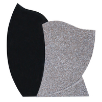 Pierres tombales en marbre de granit noir et blanc, monument avec motif de rose brisée