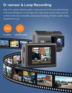 กล้องติดรถยนต์รุ่น <span class=keywords><strong>VR</strong></span> 500 สีดำ ขนาดเล็ก กล้องบันทึกหน้ารถ 4K และกล้องหลัง 1080P กล้องคู่พร้อม WiFi GPS ระบบมองเห็นในเวลากลางคืน - Product Image 4