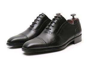 Chaussures Richelieu pour hommes en cuir pleine fleur, style britannique, à bout carré, antidérapantes, patinées, respirantes, légères, à lacets, pour l'été - Product Image 5