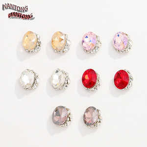 Piedras de Cristal Ovaladas de Nantong, con Reverso Plano, para Decoración de Uñas, Manualidades y Joyería, Paquete de 12 Rejillas - Product Image 1