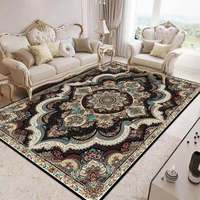 Tapis de salon vintage de style chinois en polyester, lavable à la main, pour chevet, canapé, table basse, chambre à coucher