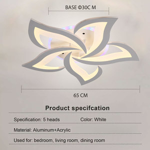 Vertak 5 người đứng đầu cánh hoa hoa phong cách Frosted Trắng Acrylic RGB hành lang cloakroom LED trần ánh sáng phòng ngủ LED trần đèn - Product Image 3