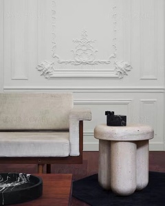 Idao Home Bàn Hình Nấm Tự Nhiên Mới Đồ Nội Thất Nhà Hàng Màu Be Đá Cẩm Thạch Tự Nhiên Bàn Cà Phê Mặt Vuông Màu Vàng - Product Image 4