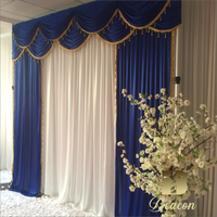 Rideaux croisés de couleur populaire à double couche pour la décoration de scène de mariage, toile de fond murale avec cadre de support pour les décorations de fête