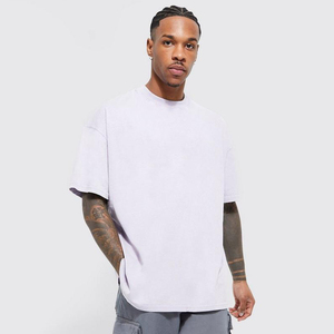 T-shirt d'été pour homme personnalisé, de luxe, en polyester/coton délavé à l'acide, respirant, écologique, séchage rapide, impression sérigraphique, style décontracté urbain - Product Image 1