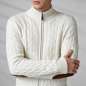Knitwear Manufacturer Custom OEM ODM Winter <b>Cable</b> <b>Knitted</b> Top Men's Full Sleeve <b>Sweaters</b> Cardigan With Zippers - Product Image 1