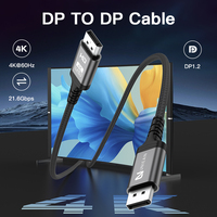 1m 2m 3m Câble DP à DP 1.2 Displayport à Displayport Coque en alliage d'aluminium Câble 4K tressé à la mode pour moniteur d'ordinateur HDTV