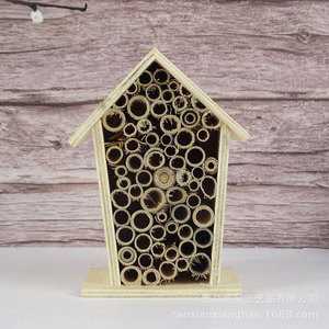 Nichoir en bois pour insectes 10-14 pouces, couleur bois naturel, habitat extérieur pour abeilles, lutte antiparasitaire de jardin - Product Image 2