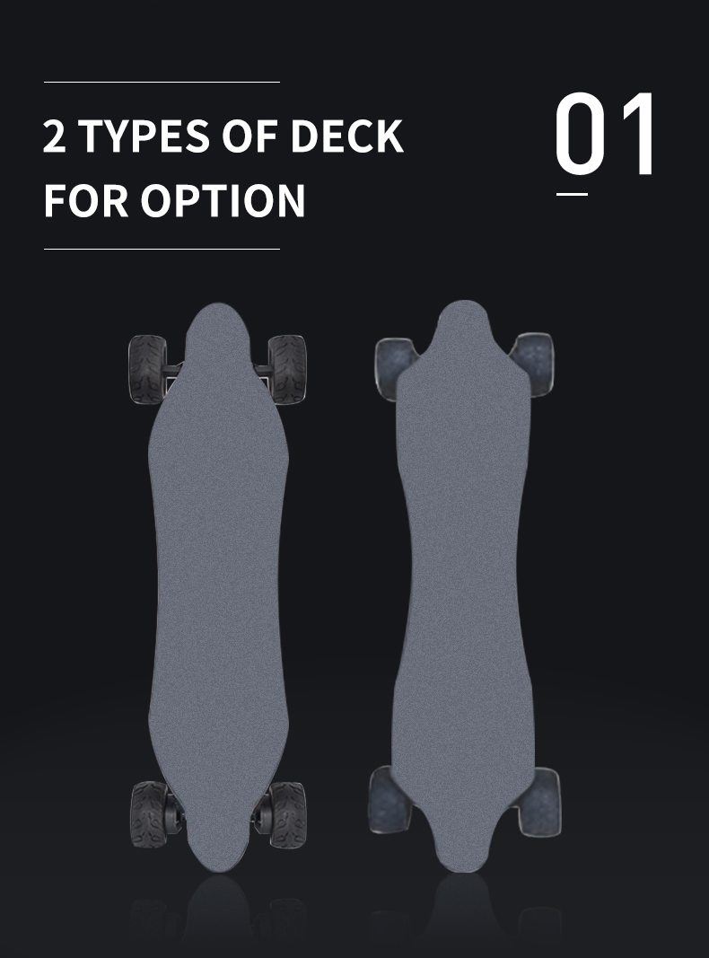 USA Stock 2400W Dual Belt Hub Motor 12AH Battery Customized Grip Tape Deck Surface Custom Electric skateboard Longboard