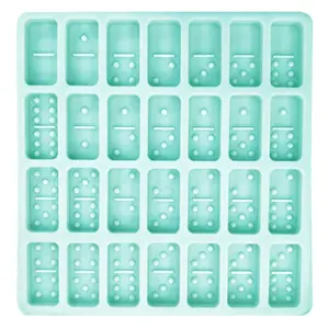 Domino Mold for Epoxy Resin Candy Molds Clay Dominoes 28 Cavities Silicone  Pendant Cake Jewelry Making Tool (Blue,125 Gram)