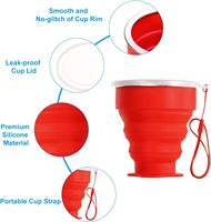 Gobelet pliable en silicone portable de 6,8 oz, gobelet pliable en plastique réutilisable, gobelets de poche en silicone OEM pour le camping en plein air