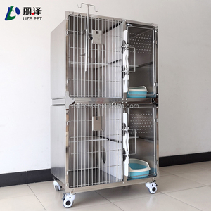 Jaulas para Gatos Veterinarias de Acero Inoxidable 304, Lujosas, Grandes, de 2 Niveles, 4 Puertas, Resistentes, Precio de Fábrica, Jaulas para Gatos al por Mayor con Baño - Product Image 2