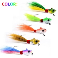 Umpan Jig Head Rambut Rusa untuk Ikan Kakap 7-56g Umpan Keras Buatan Bionik Warna-warni Perlengkapan Memancing Grosir