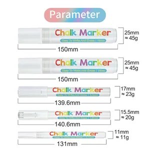 Wit Uitwisbare Vloeibare Krijtstift Voor Schoolbordlabel Glas Kunststof Keramiek Ramen