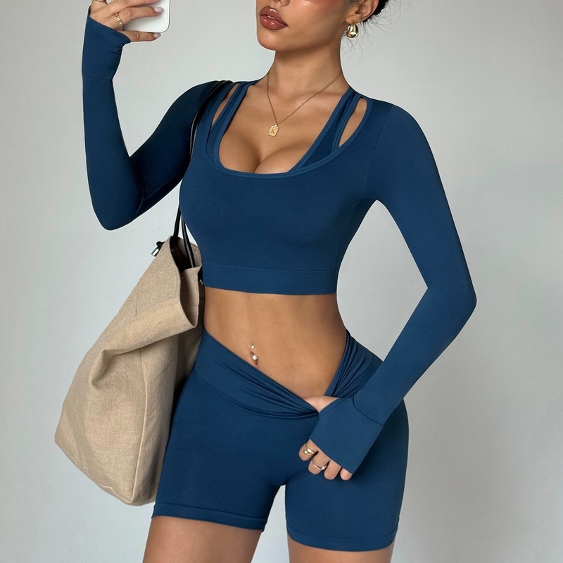 Seamless Breathable Open Back One Shoulder