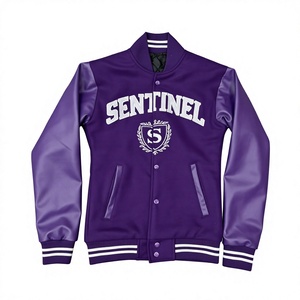 Chaqueta Varsity Impermeable Estilo Letterman, a la Moda, Bordada, de Lana y Seda, para Hombre, con Cierre de Botones Cubiertos, Resistente al Viento - Product Image 3