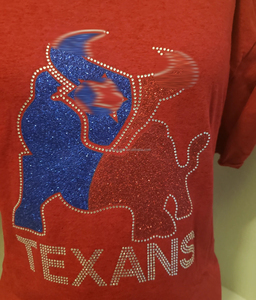 Tùy chỉnh Bling không lộn xộn với <span class=keywords><strong>Texas</strong></span> khởi động Rhinestone chuyển đề can cho t Áo sơ mi gameday bóng đá Bling chuyển dán texans - Product Image 4