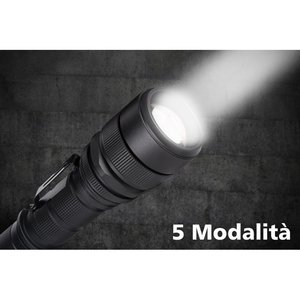 Torcia portatile ricaricabile zoomabile tattico sport da campeggio impermeabile 5 modalità di luce-auto e moto/auto - Product Image 2