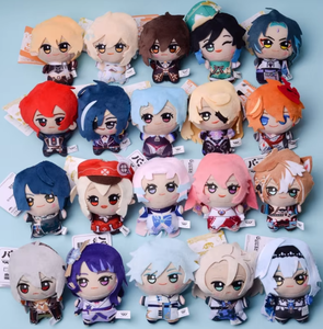 HY Nouveaux Pendentifs en Peluche <span class=keywords><strong>Genshin</strong></span> Impact : <span class=keywords><strong>Tartaglia</strong></span>, Zhongli, Albedo, Ganyu, Fischl, Traveler - Mini Porte-clés et Cadeaux pour Sac à Dos - Product Image 2
