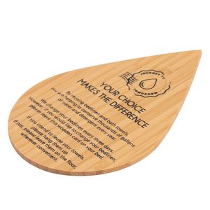 Custom Logo Printed <b>Drop</b> Shape Bamboo Hang Tags Wooden Gift Tags - Product Image 6
