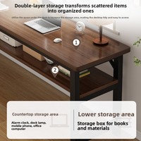 Table longue et étroite pour chambre à coucher, bureau d'ordinateur à double rangement pour appartement ou bureau