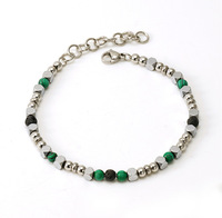 Bracelets en perles turquoise pour femmes, mode INS européenne, accessoires en acier inoxydable style volcan