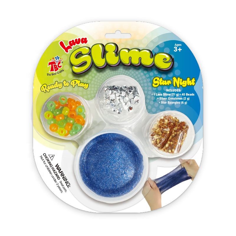 Hot Selling Hot Sale Clay Slime Kits Low Boron Non-toxic 70g Glitter Slime  Beads Glow in the Dark for Kids Art