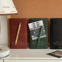 Libreta Personalizada de Cuero Retro A6 con Hojas Sueltas, Logotipo Personalizado, Regalo Empresarial