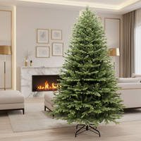 Nouvelle conception, arbre de Noël artificiel de haute qualité en PVC et PE avec base autoportante et lumières LED, 1,5 m, 1,8 m, 2,1 m, 2,4 m, pour usage intérieur