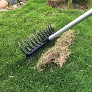 16-Tooth Dual-Function Lightweight Aluminum Telescopic Garden <b>Rake</b> Black 150cm Handle PA+FG Tines Taiwan - Product Image 6
