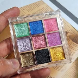 Ensemble de 9 pigments <span class=keywords><strong>aquarelle</strong></span> nacrés, couleurs fraîches et solides, style macaron, peinture artistique, couleurs scintillantes, parfait pour les artistes - Product Image 5