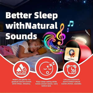 Réveil intelligent pour enfants avec commande vocale, bruit blanc naturel pour le sommeil, assistant IA, fonction de conversation et prévisions météo - Product Image 3