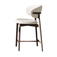 Chaise de salle à manger haut de gamme Home Island Taipei, style silencieux, en bois massif, chaise haute moderne minimaliste, chaise de bar commerciale