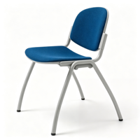 Chaise de conférence exécutive ergonomique moderne rembourrée en tissu avec dossier solide et base métallique pour bureau, école et réunions