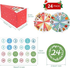 Nhà Máy 12 ngày kẹo in ấn lưu trữ hộp giấy giáng sinh lịch sô cô la bao bì lễ hội Hộp quà tặng với khoang - Product Image 6