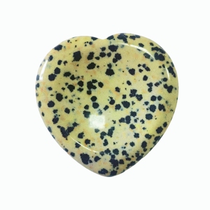 Piedra de Palma en Forma de Corazón de Jaspe Dálmata Natural, Pulida, para Sanación con Cristales y Energía - Product Image 1