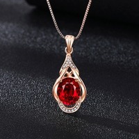 Ensemble de bijoux en cuivre plaqué or rose ACME, collier en gros, zircon rouge incrusté, halo personnalisable, accessoires de mode pour femmes